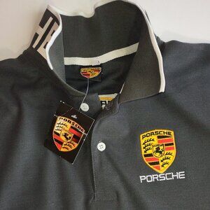 Porsche Men's Short Sleeve Polo Shirt Car Racing   Size Medium NWT